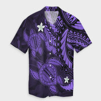 Hawaii Polynesian Turtle Hibiscus Hawaiian Shirt - Purple - AH Unisex Black - Polynesian Pride