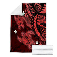 Hawaii Polynesian Turtle Hibiscus Premium Blankets - Red - AH - Polynesian Pride