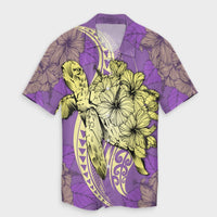 Hawaii Polynesian Turtle Hibiscus Hawaiian Shirt - Yellow - AH Unisex Black - Polynesian Pride