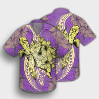 Hawaii Polynesian Turtle Hibiscus Hawaiian Shirt - Yellow - AH - Polynesian Pride