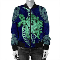 Hawaii Polynesian Turtle Hibiscus Bomber Jacket1 - AH - Polynesian Pride
