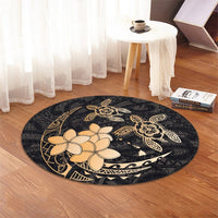 Hawaii Polynesian Turtle Plumeria Round Carpet - Pog Style Gold - AH - Polynesian Pride