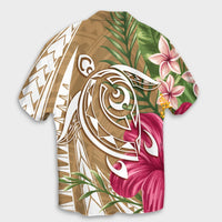 Hawaii Polynesian Turtle Tropical Hibiscus Plumeria Hawaiian Shirt - Gold - AH - Polynesian Pride