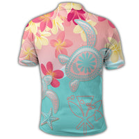 Hawaii Sea Turtle Plumeria Polo Shirt - Polynesian Pride