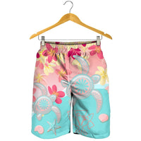Hawaii Sea Turtle Plumeria Men's Shorts - AH - Polynesian Pride