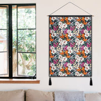 Hawaii Seamless Exotic Pattern With Tropical Leaves Flowers Hanging Poster - AH- Hanging Poster 50 x 75 cm Cotton And Linen - Polynesian Pride