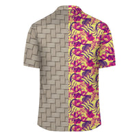 Hawaii Seamless Tropical Flower Plant Pattern Background Lauhala Moiety Hawaiian Shirt - Polynesian Pride