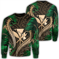 Hawaii Shark Polynesian Tropical Sweatshirt - Gold - AH Unisex Black - Polynesian Pride