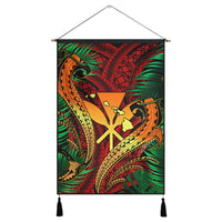 Hawaii Shark Polynesian Tropical Hanging Poster - Red - AH Hanging Poster Cotton And Linen - Polynesian Pride