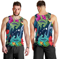 Hawaii Shark Tropical Color Tank Top - AH - Polynesian Pride