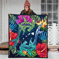 Hawaii Shark Tropical Color Premium Quilts - AH - Polynesian Pride