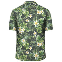 Hawaii Summer Plumerias Flowers Palm Tree Monstera Leaves Hawaiian Shirt - Polynesian Pride