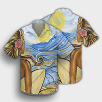 Hawaii The Girl Surfing Wave Hawaiian Shirt - AH - Polynesian Pride