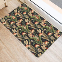 Hawaii Tropical Floral Vintage Strelitzia Flower Banana Leaves Hawaii Door Mat - Polynesian Pride