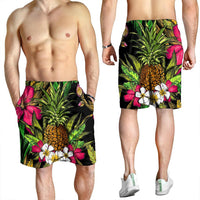 Hawaii Tropical Flowers Pineapple Men's Shorts - AH - Polynesian Pride