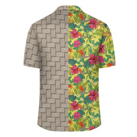 Hawaii Tropical Leaves And Flowers Lauhala Moiety Hawaiian Shirt - Polynesian Pride