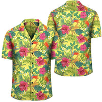 Hawaii Tropical Leaves And Flowers Hawaiian Shirt Unisex Black - Polynesian Pride