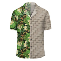 Hawaii Tropical Leaves And Plumeria Lauhala Moiety Hawaiian Shirt - Polynesian Pride