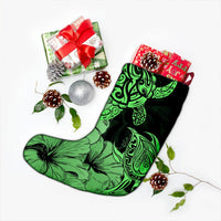 Hawaii Turtle Christmas Stocking Polynesian Hibiscus Art Green - AH - Polynesian Pride