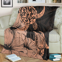 Hawaii Turtle Premium Blankets Polynesian Hibiscus Art Organe - AH - Polynesian Pride