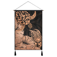Hawaii Turtle Hanging Poster Polynesian Hibiscus Art Organe - AH Hanging Poster Cotton And Linen - Polynesian Pride
