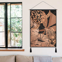 Hawaii Turtle Hanging Poster Polynesian Hibiscus Art Ver 2.0 Orange - AH - Polynesian Pride