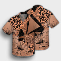 Hawaii Turtle Hawaiian Shirt Polynesian Hibiscus Art Ver 2.0 Orange - AH - Polynesian Pride