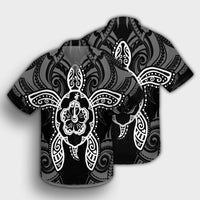 Hawaii Turtle Fixed White Hawaiian Shirt AH - Polynesian Pride
