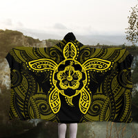 Hawaii Turtle Fixed Yellow Hooded Blanket AH - Polynesian Pride