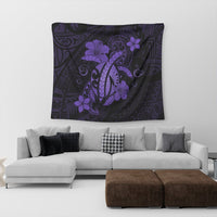 Hawaii Turtle Flower Polynesian Tapestry - Purple - AH - Polynesian Pride