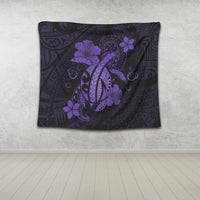 Hawaii Turtle Flower Polynesian Tapestry - Purple - AH - Polynesian Pride