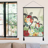 Hawaii Turtle Flowers Coconut Tree Leaf Hanging Poster - AH - Polynesian Pride