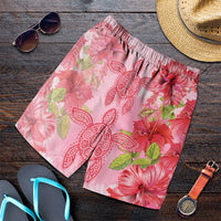 Hawaii Turtle Hibiscus Men's Shorts - Pink Style - AH Art - Polynesian Pride