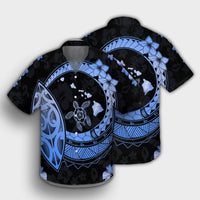 Hawaii Turtle Hibiscus Map Polynesian Hawaiian Shirt Blue - AH - Polynesian Pride