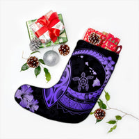 Hawaii Turtle Hibiscus Map Polynesian Christmas Stocking Violet - AH - Polynesian Pride