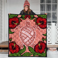 Hawaii Turtle Hibiscus Pink Premium Quilts - Fide Style - AH - Polynesian Pride