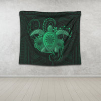 Hawaii Turtle Hibiscus Polynesian Tapestry - Full Style - Green - AH - Polynesian Pride
