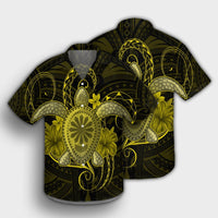 Hawaii Turtle Hibiscus Polynesian Hawaiian Shirt - Full Style - Yellow - AH - Polynesian Pride