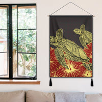 Hawaii Turtle Hibiscus Red Hanging Poster - AH - Polynesian Pride
