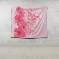 Hawaii Turtle Hibiscus Vintage Pink Tapestry - AH - Polynesian Pride