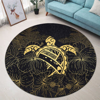 Hawaii Turtle Kanaka Golden Round Carpet - AH - Polynesian Pride