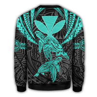 Hawaii Turtle Kanaka Tropical Polynesian Sweatshirt - Turquoise - Royi Style - AH - Polynesian Pride