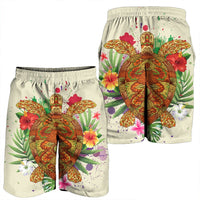 Hawaii Turtle Life Hibiscus Design Men's Shorts - AH - Polynesian Pride