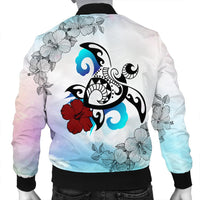 Hawaii Turtle Lollipop Plumeria Bomber Jacket - AH - Polynesian Pride