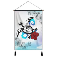 Hawaii Turtle Lollipop Plumeria Hanging Poster - AH Hanging Poster Cotton And Linen - Polynesian Pride