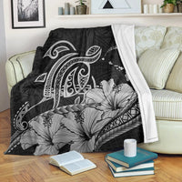 Hawaii Turtle Map Polynesian Premium Blankets Safety Gray - AH White - Polynesian Pride