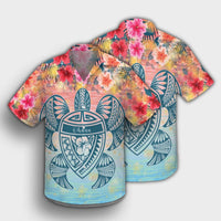 Hawaii Turtle Ohana Stary Night Hibiscus Hawaiian Shirt - AH - Polynesian Pride