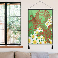 Hawaii Turtle Plumeria Hanging Poster - Green Style - AH - Polynesian Pride