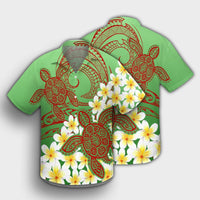 Hawaii Turtle Plumeria Hawaiian Shirt - Green Style - AH - Polynesian Pride