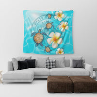 Hawaii Turtle Plumeria Coat Of Arm Ocean Tapestry - AH - Polynesian Pride